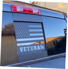Rear Middle Window American Flag 'Veteran' Decal for 2019-2026 Sierra Silverado