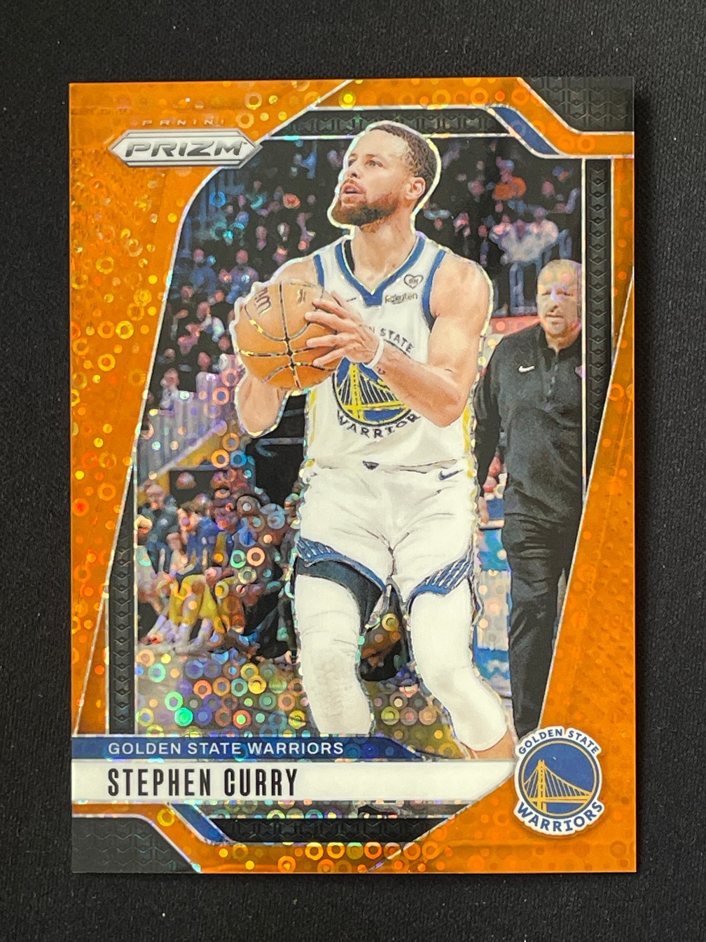 Stephen Curry 2024-25 Panini Prizm Fast Break Orange Disco Prizm 063/125 #134