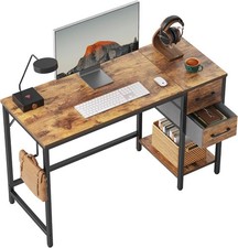 Computer Desk W/ 2 Drawers 47 Inch Small Home Office Desk Study Writing Table Ru