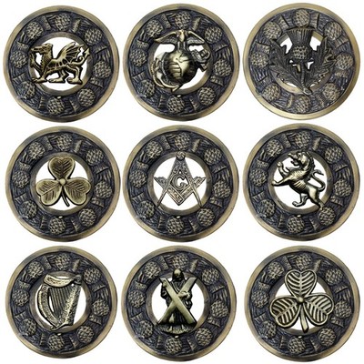 Scottish Kilt Fly Plaid Brosche Various Antique/Highland Pin Brooches Celtic 3'' 