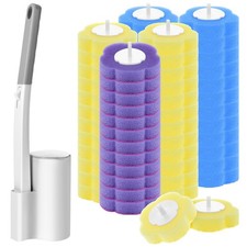 Disposable Toilet Brush Cleaning System with 60pcs Refills Pads Replacement H...