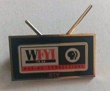 WFYI TV 20  PBS Lapel Pin,  DTV Very Rare Gold Tone. 1.5 Inches