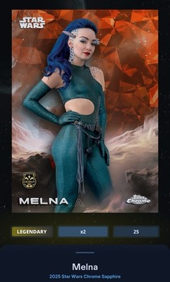 Melna Debut Orange 25cc Legendary Star Wars Card Trader Chrome Sapphire