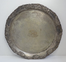 ANTIQUE EPNS SILVER PLATED ENGRAVED SERVING TRAY 25 YEARS SERVICE MYERS AJ FARRE