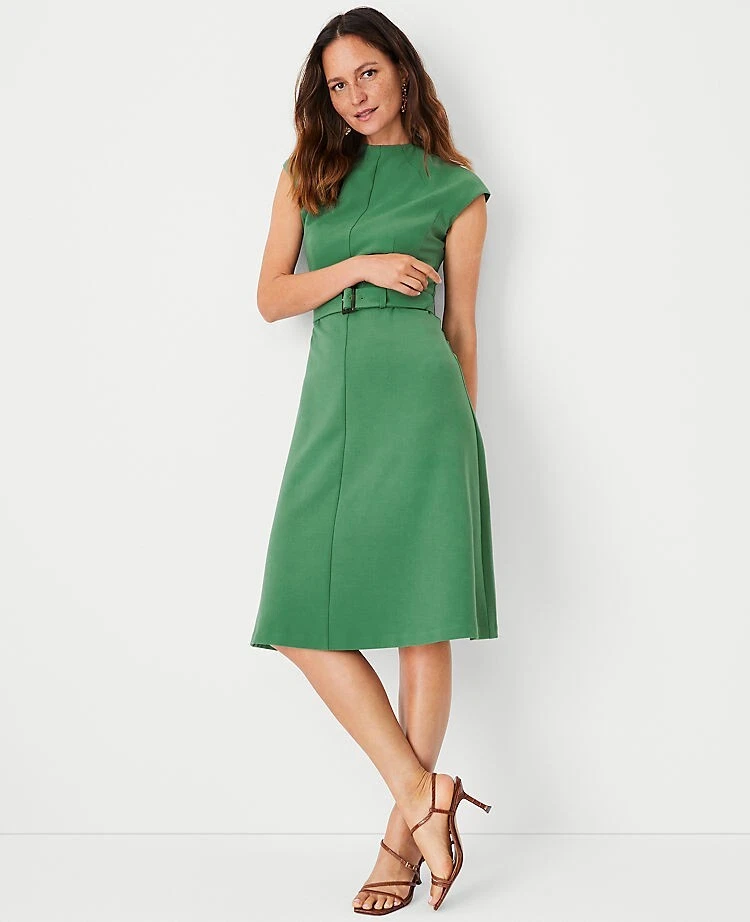 Belted top flare dress