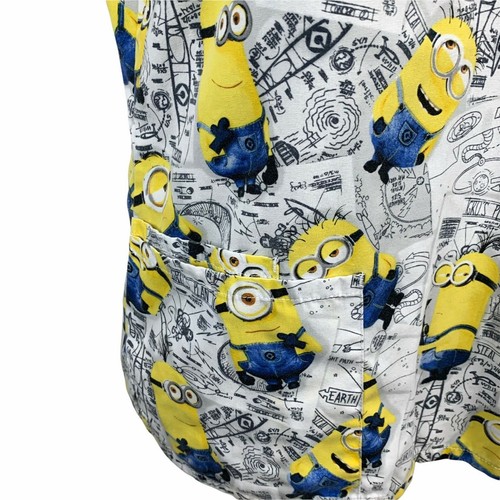 Cattivissimo Me Minions Scrub Top Infermiere Sanità Uniforme Lavoro Vet Scollo a V Tasche - Foto 3 di 9