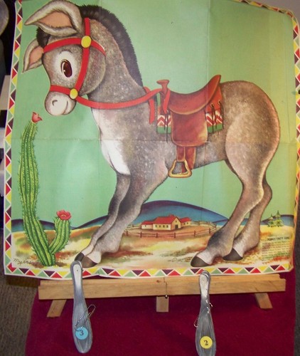 Eselsparty / Vintage Partyspiel / Pin the tail on the donkey} - Bild 1 von 2