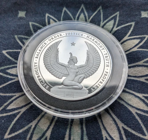 2 1st yr 2022 Kinesis Mint Sphinx Egyptian Goddess Proof 1 Oz .999 Silver Rnd