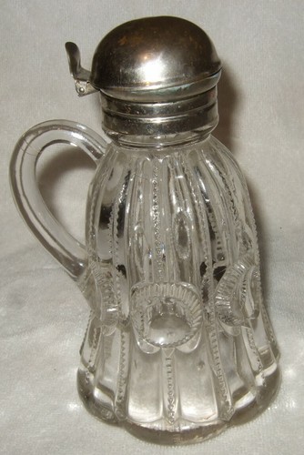 Vintage Syrup Pitcher Pressed Glass Great Style Family Heirloom - Picture 10 of 12