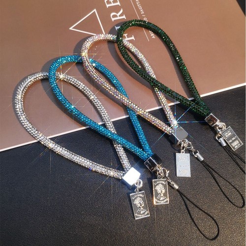 Bling Bling Rhinestone Phone Lanyard Neck Hanging Cord Phone Accessories - Photo 7 sur 21