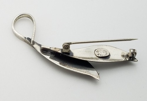 JewelArt Sterlingsilber elegante moderne Blatt Anstecknadel Brosche - Bild 8 von 8