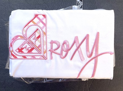 ROXY 2007 Sugar, North Shore, Elsa TWIN Bed Skirt White Pink Plaid Surf Beach - Picture 4 of 5