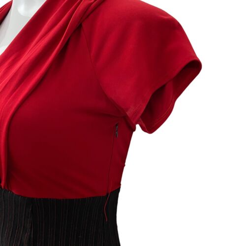Signature Sangria Dress Womens Size 4 Career Stretch Office Red Black Office - Picture 11 of 16