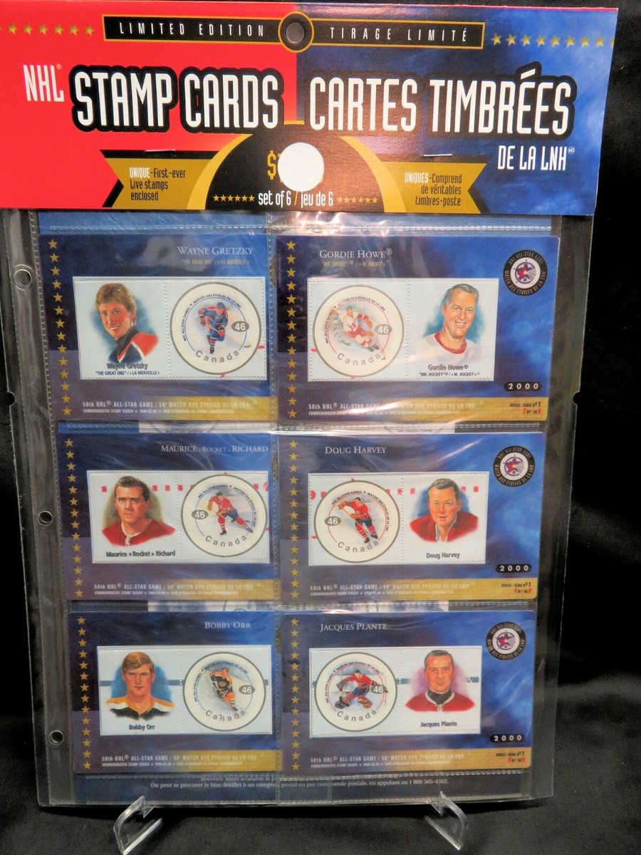 50th NHL All-Star Game Commemorative Stamp Card Set, Gretzky, Howe