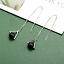 thumbnail 8  - Tassels Long Earrings Black Beaded Triangle Chain Drop Earrings Charm Jewelry L