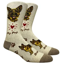 German Shepherd Dog Socks Fun Novelty Dress Casual Unisex SOX FineFit One Size