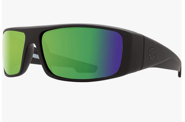 NEW Spy Logan Sunglasses-Matte Black-HD+ Happy Green Spectra 