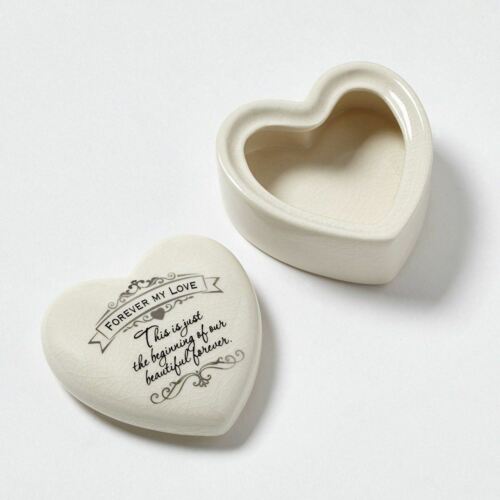 Insignia Forever My Love Heart Shape Engagement Wedding Ring Keepsake Box - Bild 2 von 5