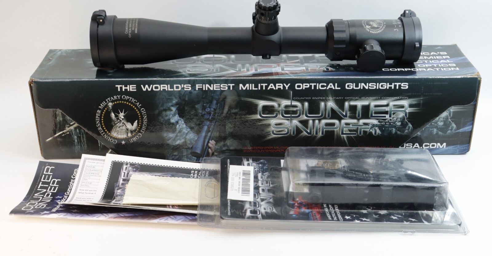 Counter Sniper Optical Gunsight Corp 39x42 turret 1/4 MOA 30mm Tube