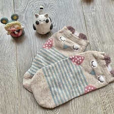 NEW Fashion Ladies Woman Cute BROWN OWL Ear Animal Cartoon Ankle Socks