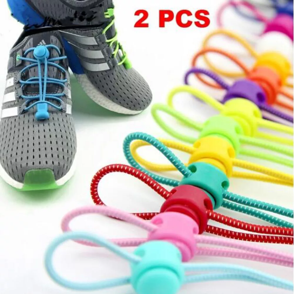 No Tie Shoelaces Elastic Lock Shoes Running Jogging Canvas Trainers Lazy  Laces