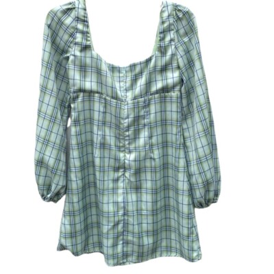 Princess Polly Womens size 4 Hastings long puff sleeve plaid checked mini  dress | eBay