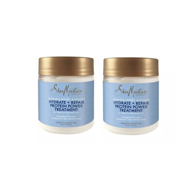 2x Shea Moisture Manuka Honig & Joghurt Hydrat + Reparatur Protein Power Treatment 8oz