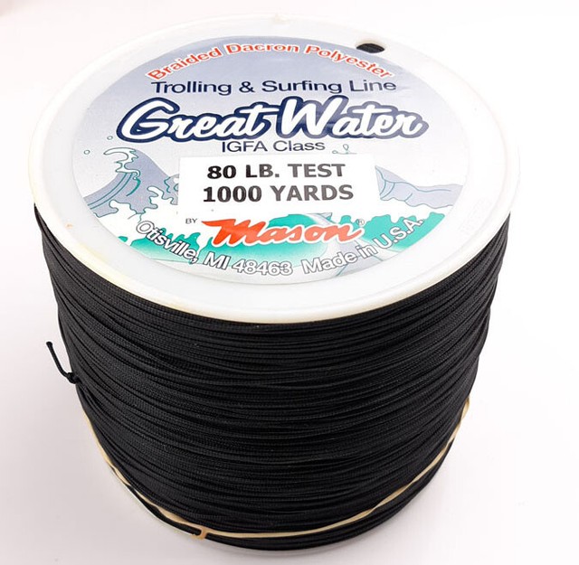 Mason Great Water IGFA Braided Dacron 80lbs 1000yds BLACK Big Game Fishing Line eBay