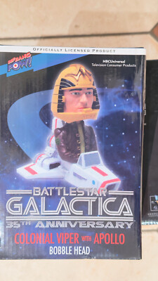 Vintage Battlestar Galactica Wackelkopf in Box Colonial Viper & Apollo 35th