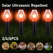 2-6 Pack Mole Solar Ultrasonic Animal Repeller Rabbit Snake Repellent for Farm