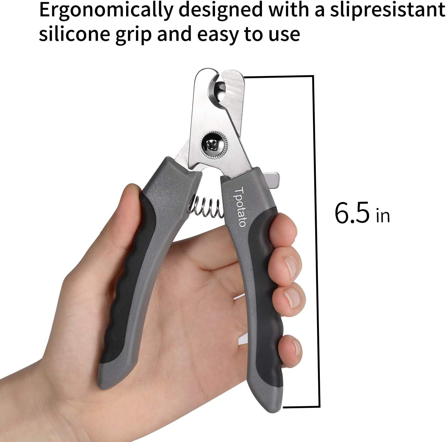 Dog Nail Clippers with Safety Guard & File, Quiet Trimmer for Large Dogs Cats