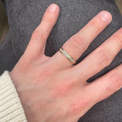 Rachel Koen 0,30 kt runder Diamant Ehering Ring 14 K Gelbgold Größe 11 - Bild 5 von 5