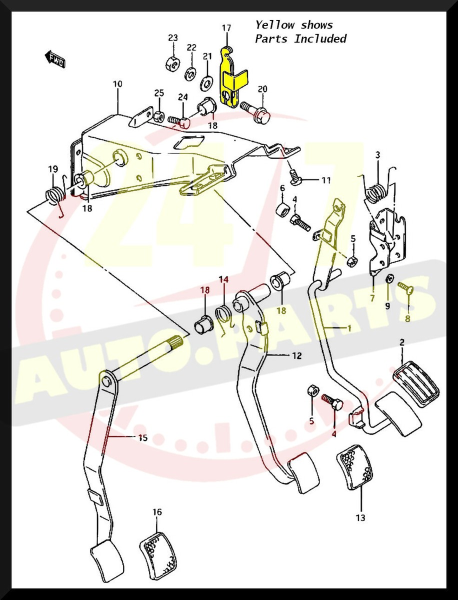 ORIGINAL SUZUKI CLUTCH PEDAL ARM FOR SAMURAI 86-95 OEM 49820