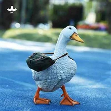 JXK 1/1 Travel Duck Model Realistic Animal Figure Scene Desk Collection Decor