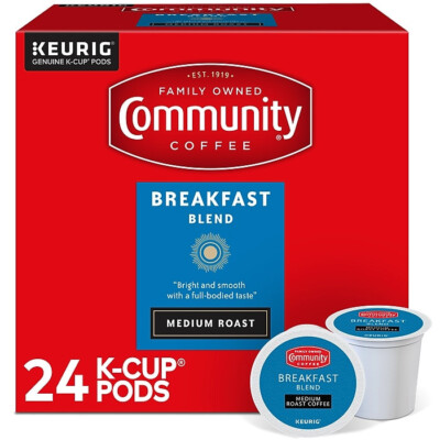 COMMUNITY COFFEE BREAKFAST BLEND MEDIUM ROAST KEURIG COFFEE PODS 24 CT