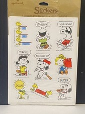 Vtg Hallmark Snoopy Peanuts Stickers - 4 Sheets SEALED