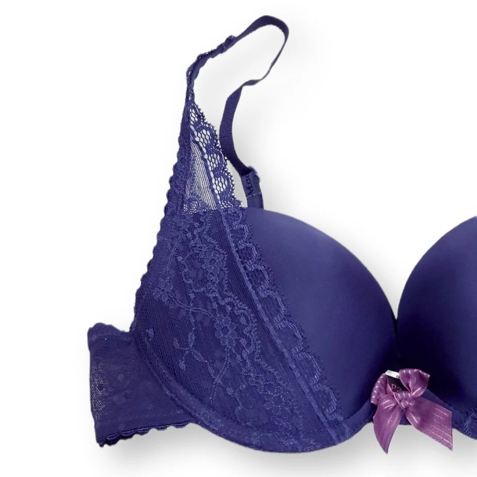 Sujetador Pushup Passionata By Chantelle Passió Cherie Azul Oscuro Encaje Talla 32C EE. UU. NUEVO SIN ETIQUETAS Foto 2 de 4