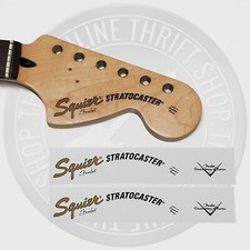 Squier by Fender Strat Waterslide Guitar Headstock Decals w/ CS Logo Set of 2 