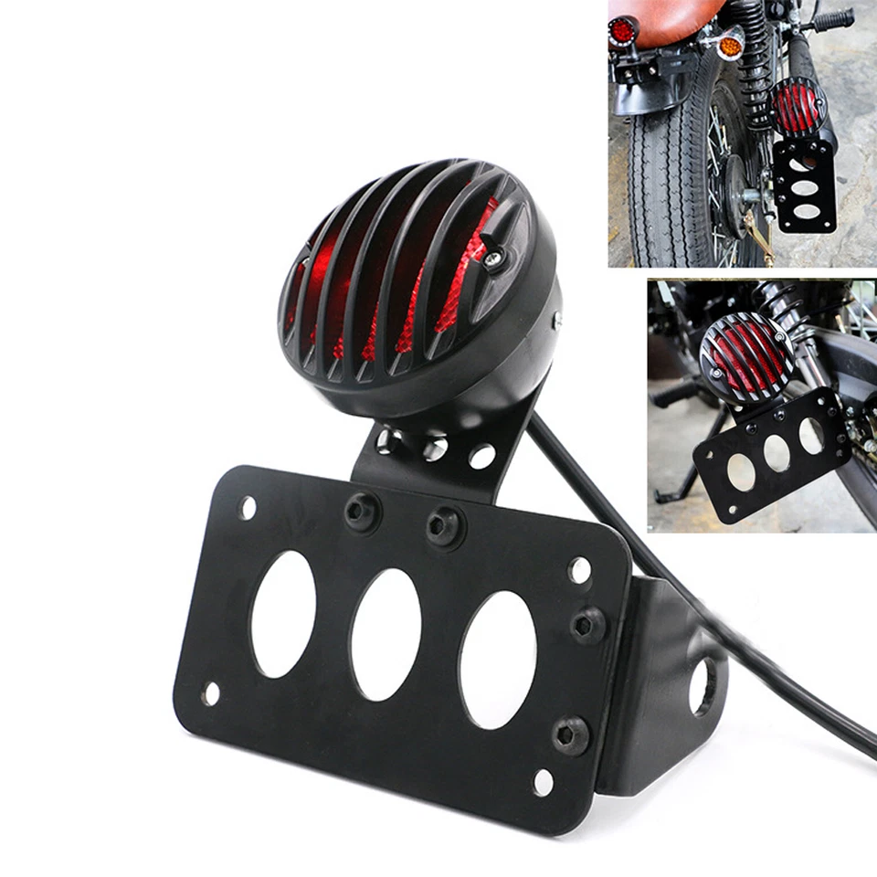 黑色 LED 尾部制动灯侧安装车牌支架适用于 Harley,BMW — 第 2/4 张图片