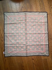 Vintage Gino Paoli Scarf Geometric Pattern Orange Black Tan 1960s Mod 21” X 21”