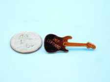 Def Leppard Guitar Shaped Lapel / Hat Pin Rock  Roll Vintage NOS
