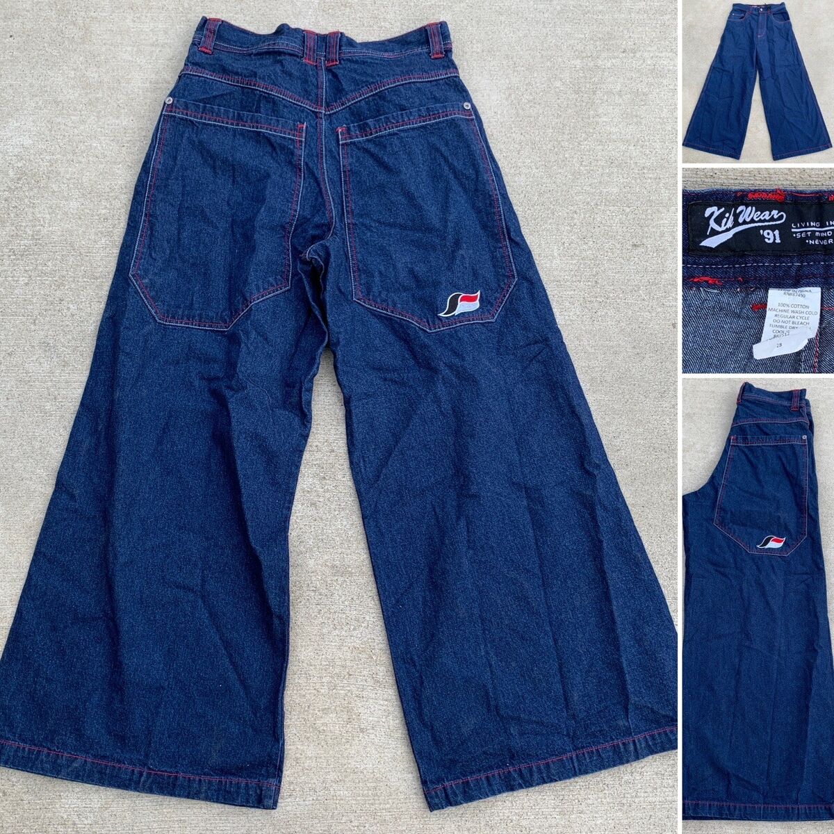 Vintage Kik Wear 91 Jeans Wide Leg Skater Rave Hip Hop Vintage Kik Wear 91 Jeans Wide Leg Skater Rave Hip Hop