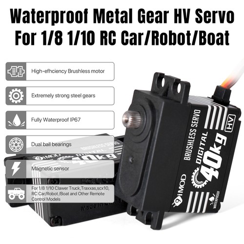 9imod Brushless Servo 20kg 30kg 40kg Metal Gear for 1/8 1/10 RC Crawler Car Boat - Picture 15 of 23