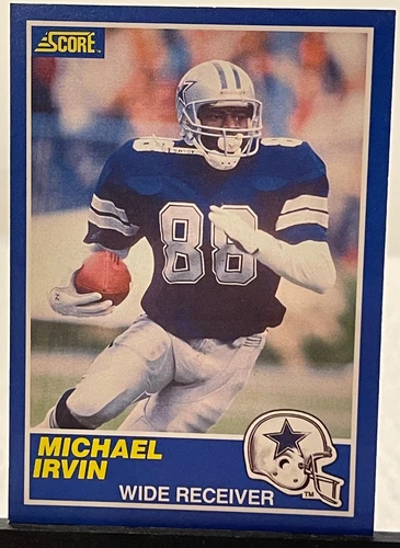 1989 Score Football MICHAEL IRVIN Rookie Card RC Dallas Cowboys #18 HOF