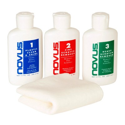 NOVUS 2-oz Plastic Polish Kit #1, #2, & #3, 2oz. Bottles w/ Premium Polish Mates