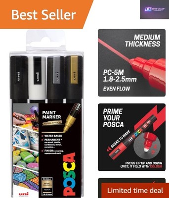 Mischbare Acrylfarbenmarker mit mittlerer Spitze, 4er-Pack - für kreative Meisterwerke