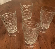 Vintage Whitehall Indiana Glass Clear Cubist Iced Tea Glasses Mint Condition 4