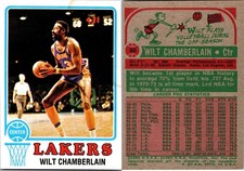 1973-74 Topps Wilt Chamberlain #80 VG/EX Los Angeles Lakers HOF Surface STAIN