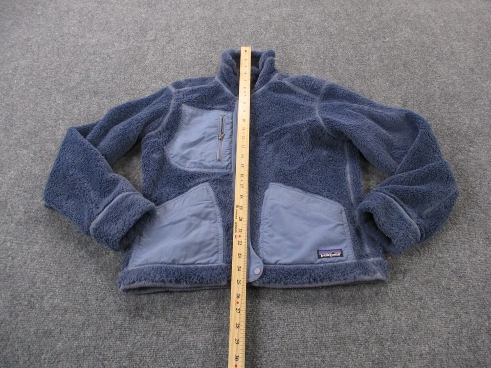 Chaqueta Patagonia Mujer S Azul Reversible Polar Difuso Suéter Exterior 27284 Foto 3 de 4