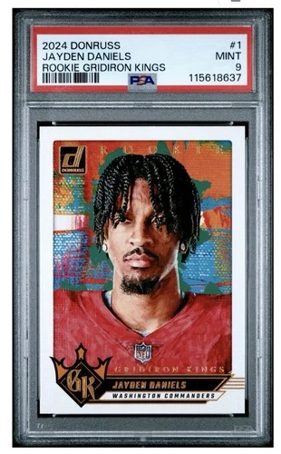💥2024 Panini Donruss Gridiron Kings Jayden Daniels Rookie #1 PSA 9💥
